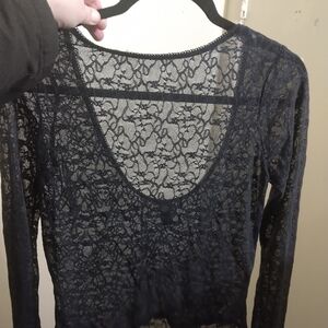 Target Black Lace Long Sleeve Blouse